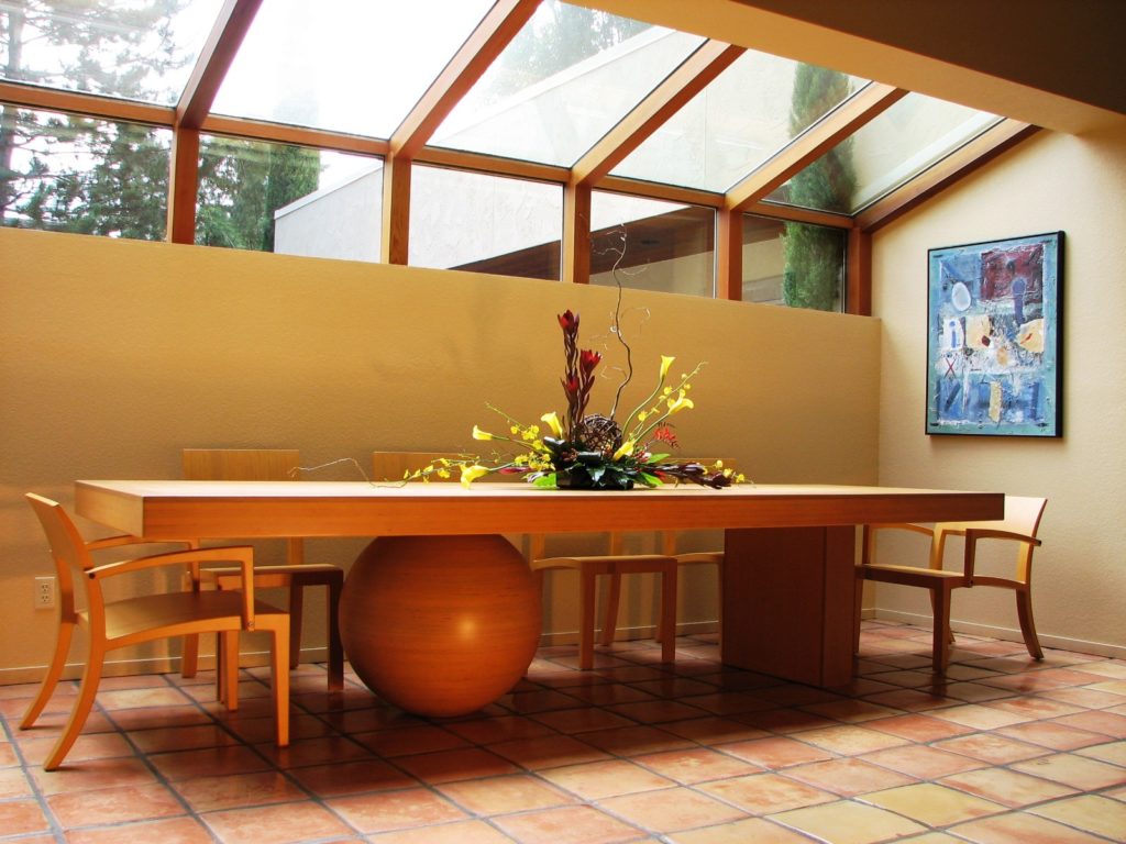 table with sphere base
